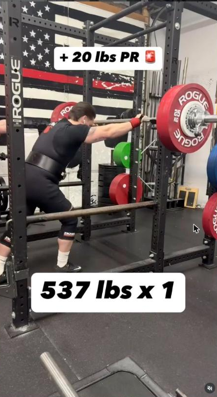 Ardell squatting 537 lbs